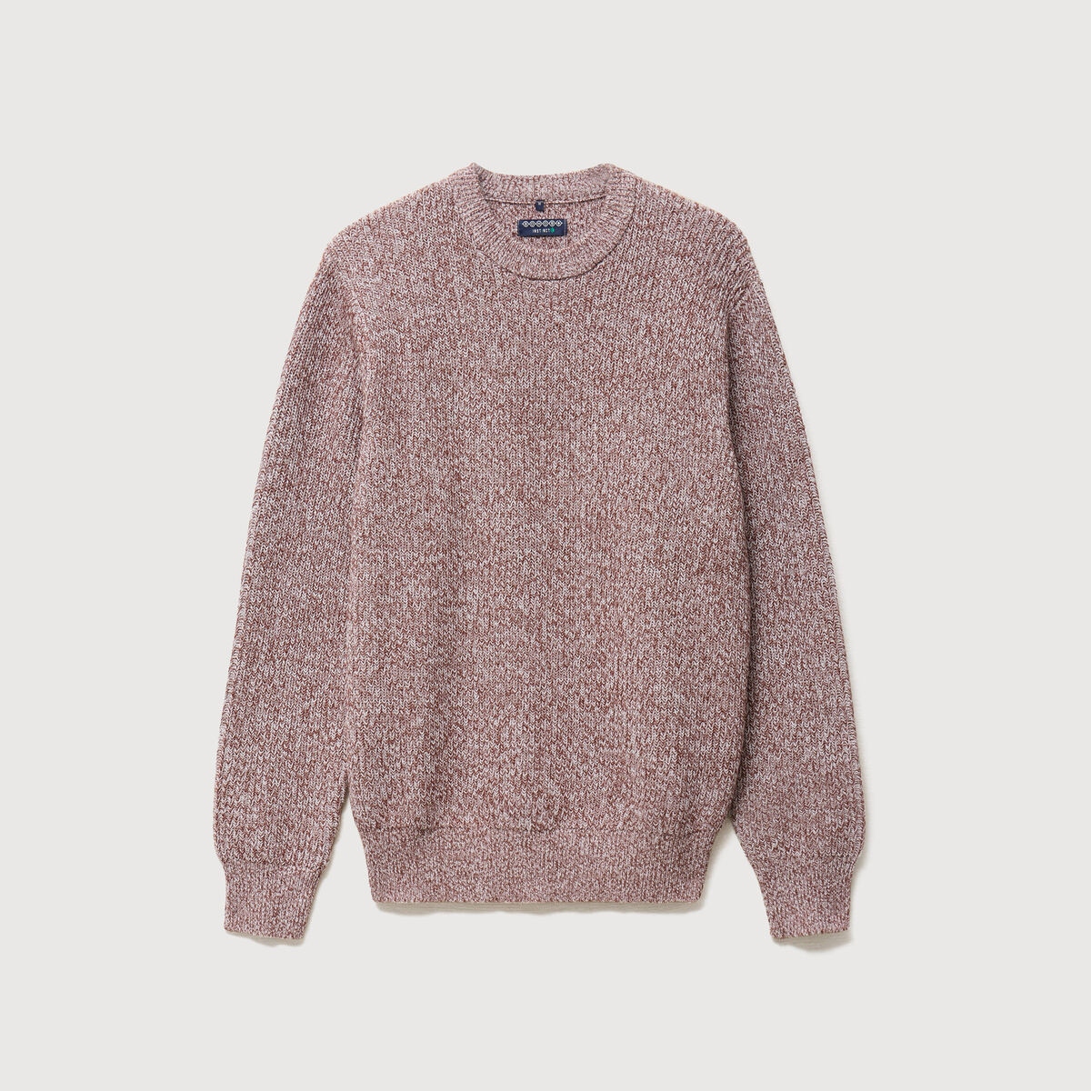 Pull manches longues marron fonc&eacute; homme