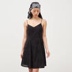 Robe col c&oelig;ur &agrave; bretelles en coton noir femme