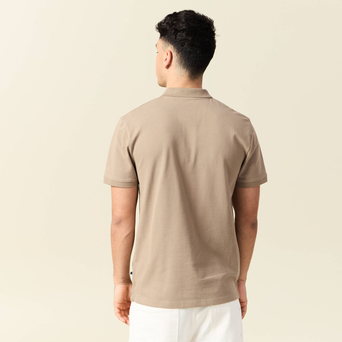 Polo éco-responsable taupe homme