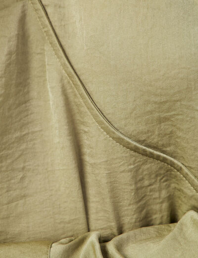 Blouse satin éco-responsable vert kaki femme