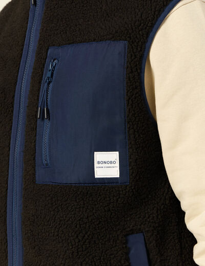 Gilet sans manches zippé vert kaki homme