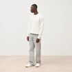 Jeans loose longueur 34 en coton denim gris clair homme