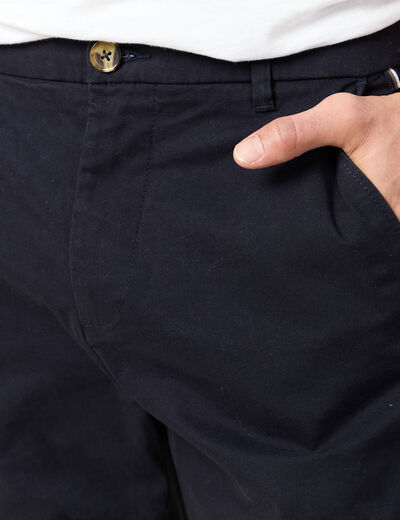 Pantalon chino longueur 32 bleu fonc&eacute; homme
