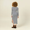 Robe tricot longue ajust&eacute;e bleu marine femme