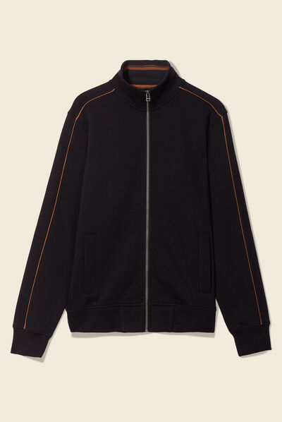 Gilet zippé col montant noir homme