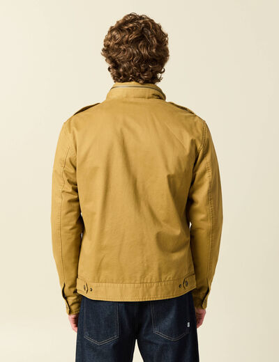 Veste col montant manches longues camel homme
