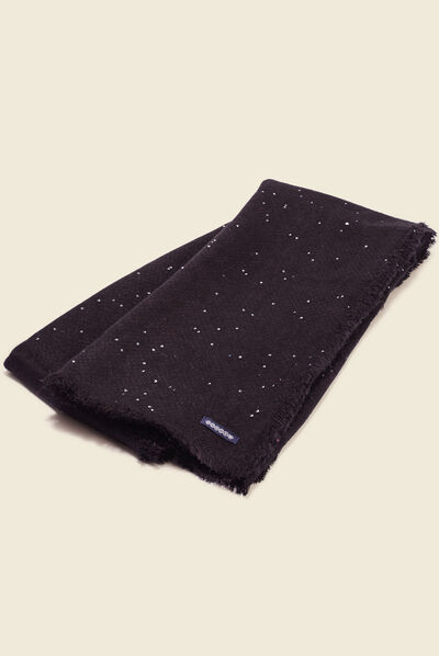 Écharpe à sequins noir femme