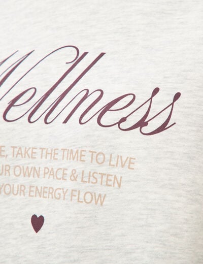 Sweat droit manches longues gris clair femme