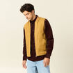 Blouson sans manches col teddy camel homme