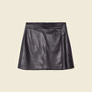 Jupe trapèze simili cuir noir femme