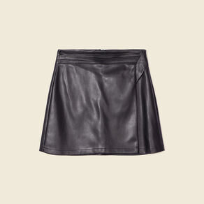 jupe trapeze simili cuir noir femme Jupe trapèze simili cuir noir femme