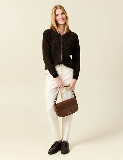 Veste manches longues terracotta femme