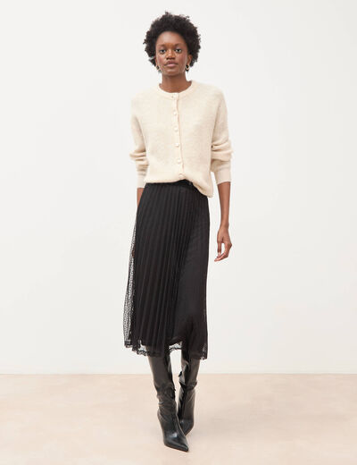 Jupe avec doublure noir femme