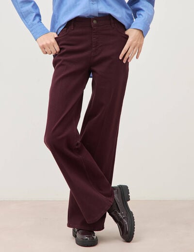 Jeans flare taille standard bordeaux femme