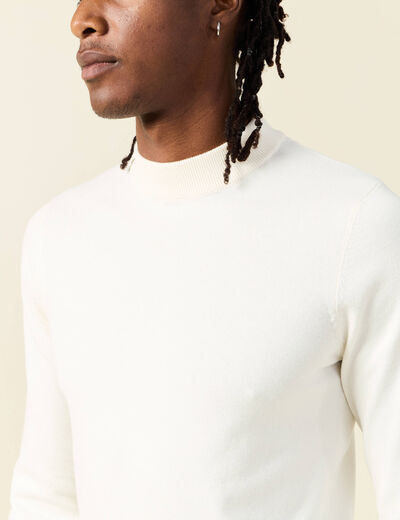 Pull manches longues ecru homme