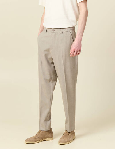 Pantalon droit longueur 32 taupe homme