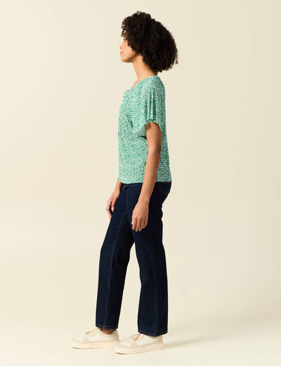 T-shirt manches courtes vert femme