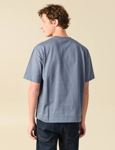 T-shirt en coton bleu gris homme