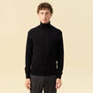 Pull droit court manches longues noir homme