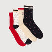 Lot de 4 paires chaussettes hautes noir femme