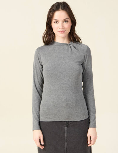 T-shirt manches longues gris femme