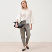 Blouse boyfriend manches coude en coton ecru femme