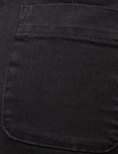 Jeans bootcut taille haute 7/8&egrave;me denim noir femme