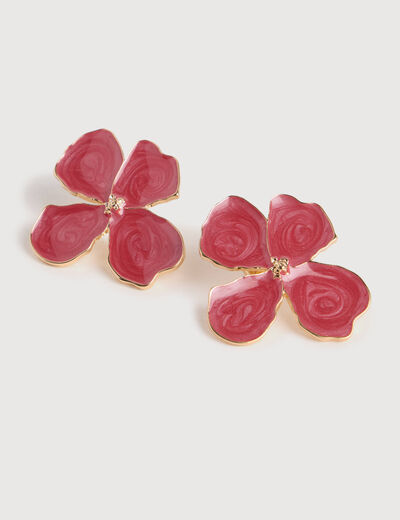 Boucles d'oreilles vieux rose femme