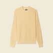 Pull manches longues col rond beige homme
