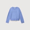 Pull col rond manches longues bleu clair femme