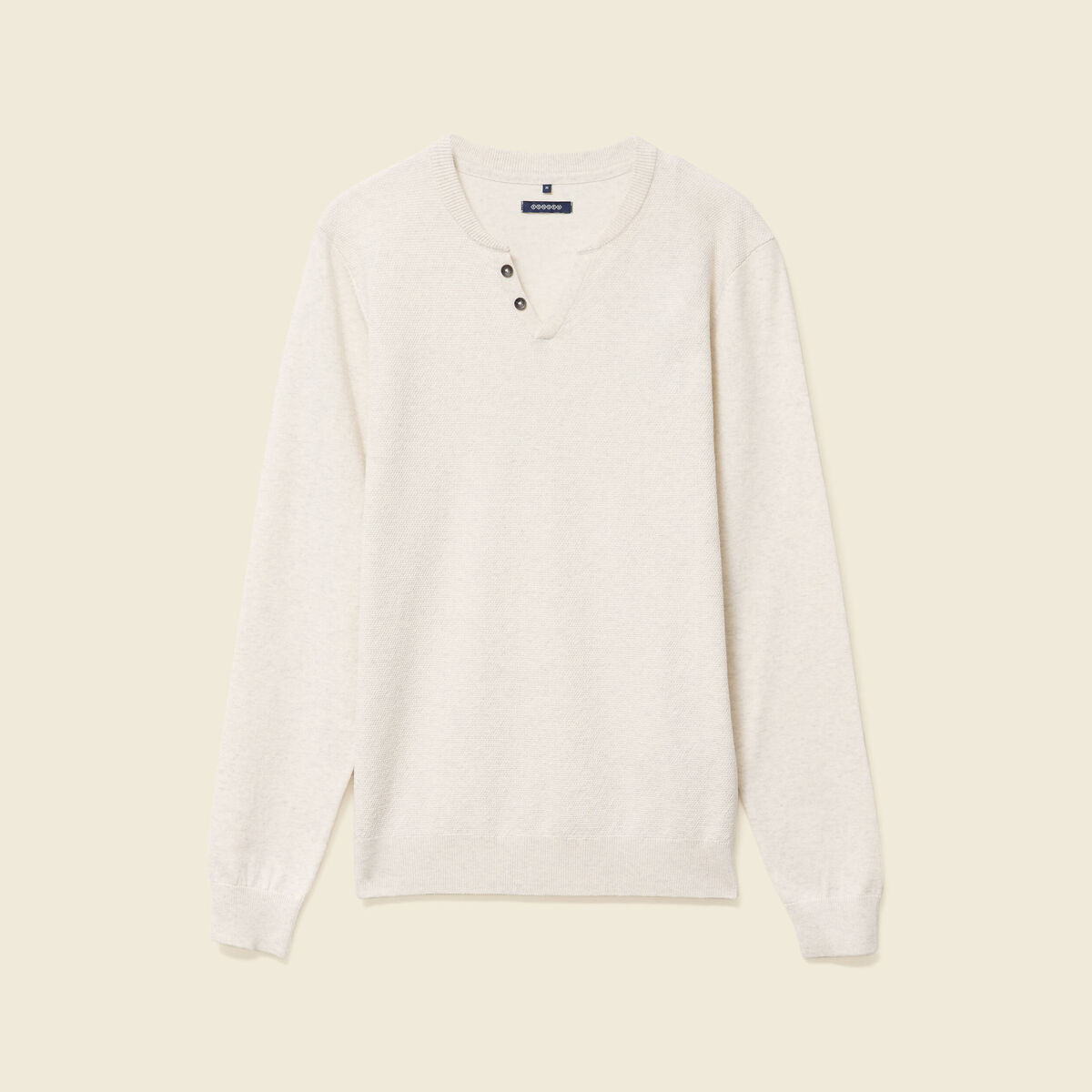 Pull manches longues ecru homme