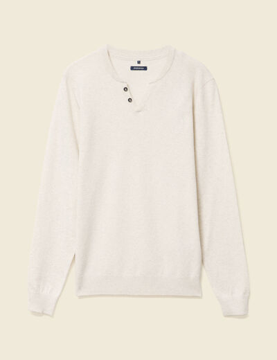 Pull manches longues ecru homme