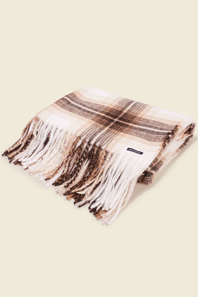 Écharpe à franges beige homme