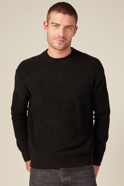 Pull manches longues noir homme