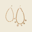 Collier avec cha&icirc;ne couleur or femme