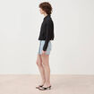 Veste courte boutonn&eacute;e noir femme