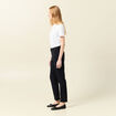 Pantalon chino cigarette bleu foncé femme