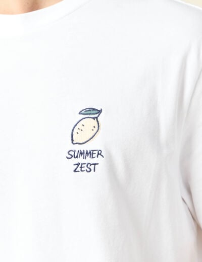 T-shirt manches courtes blanc homme
