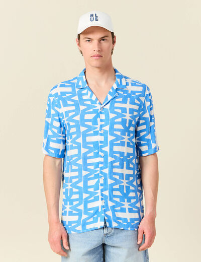 Chemise manches courtes bleu homme