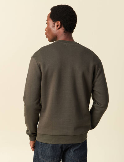 Sweat manches longues vert kaki homme