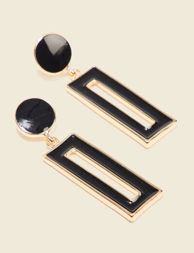 Boucles d'oreilles pendantes noir femme