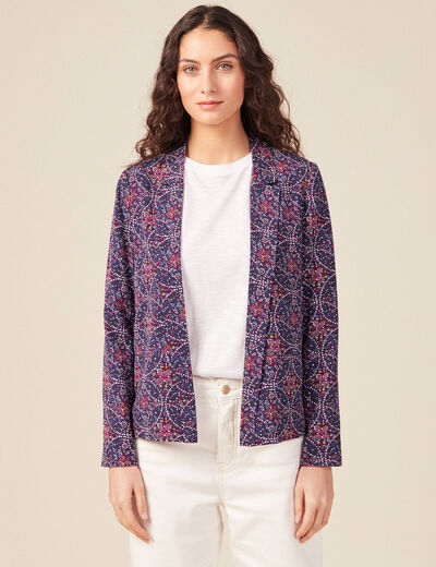 Veste esprit blazer droite bleu marine femme
