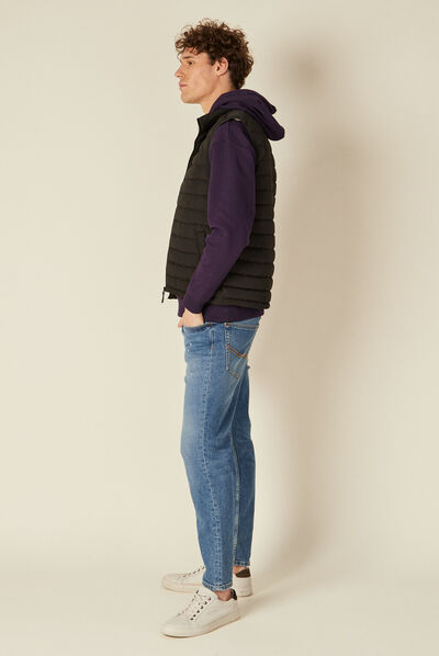 Doudoune droite sans manches noir homme