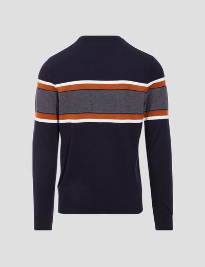 Pull manches longues bleu foncé homme