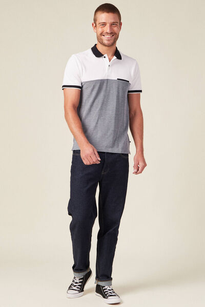 Polo manches courtes bleu marine homme