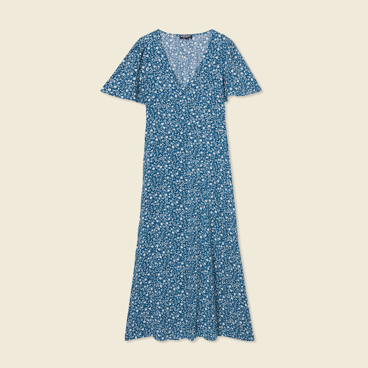 Robe longue éco-responsable bleu femme
