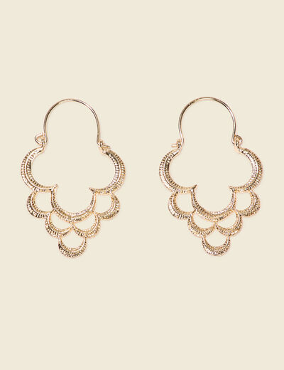 Boucles d'oreilles pendantes couleur or femme