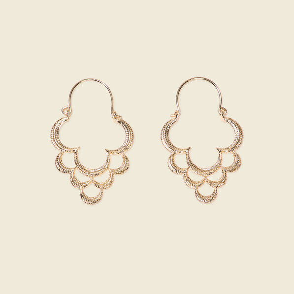 Boucles d'oreilles pendantes couleur or femme