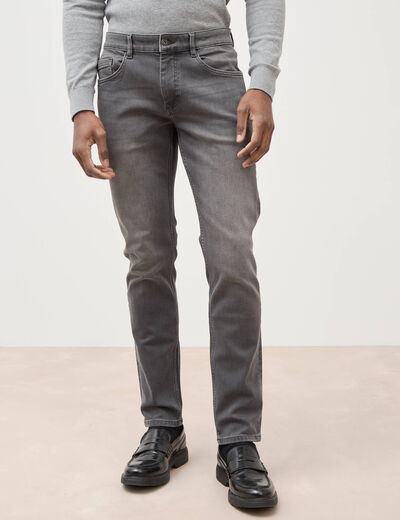 Jeans slim 5 poches longueur 32 denim gris homme