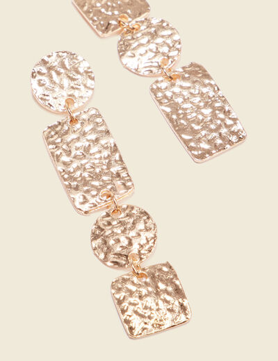Boucles d'oreilles pendantes couleur or femme